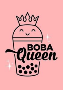 Logo ly trà sữa vector ngọt ngào