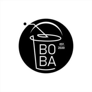 Logo ly trà sữa tối giản hiện đại