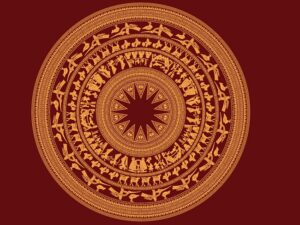 Logo trống đồng nền nâu