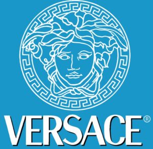 Logo Versace nền xanh dương