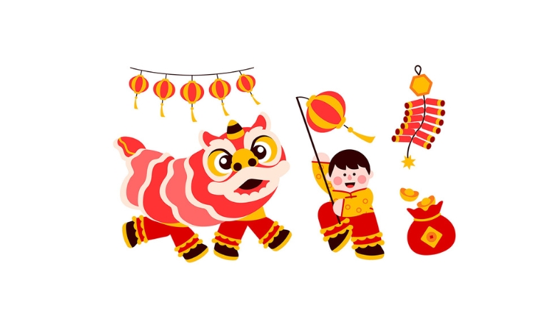 Tải mẫu múa lân vector PNG chuẩn sắc nét