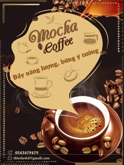 Poster coffee nổi bật với hình ảnh ly cà phê chân thực