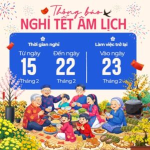 poster thông báo nghỉ tết