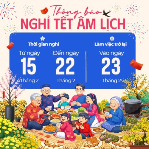 poster thông báo nghỉ tết