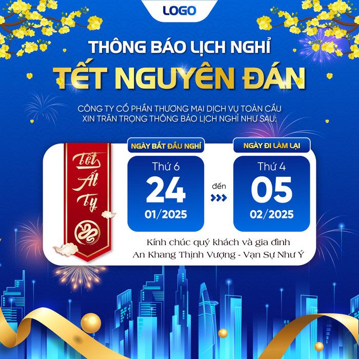 Poster nghỉ dịp Tết đẹp 02