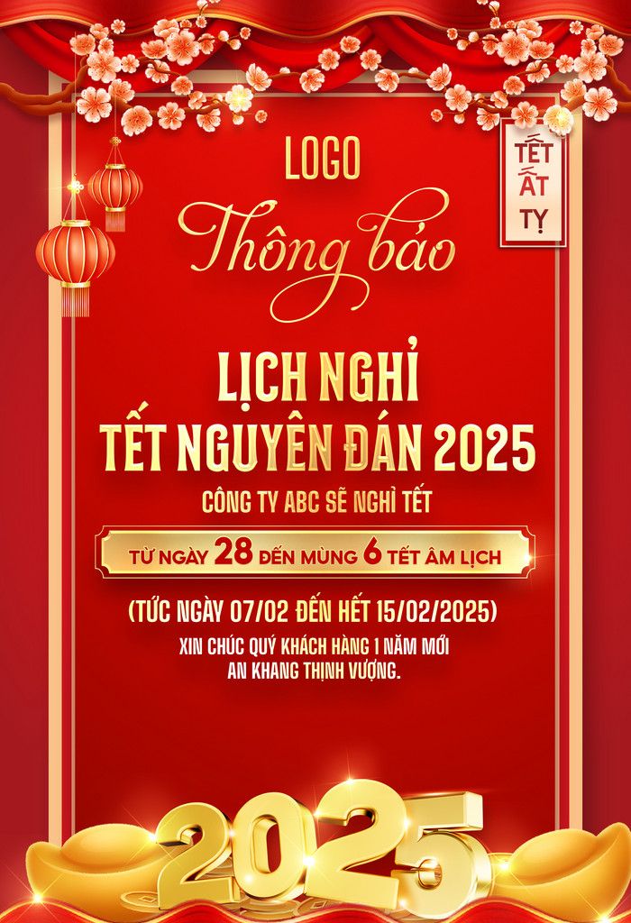 Poster nghỉ dịp Tết đẹp 06