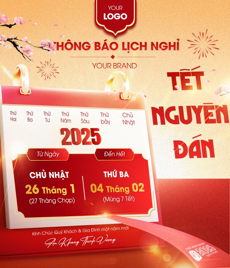 Poster nghỉ dịp Tết đẹp 12