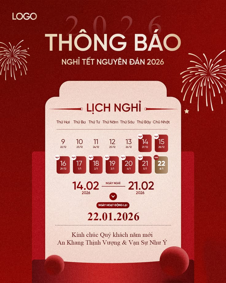 Poster nghỉ dịp Tết đẹp 14