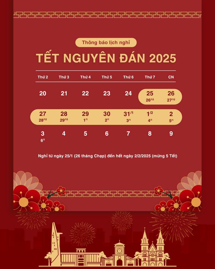 Poster nghỉ dịp Tết chuyên nghiệp 01