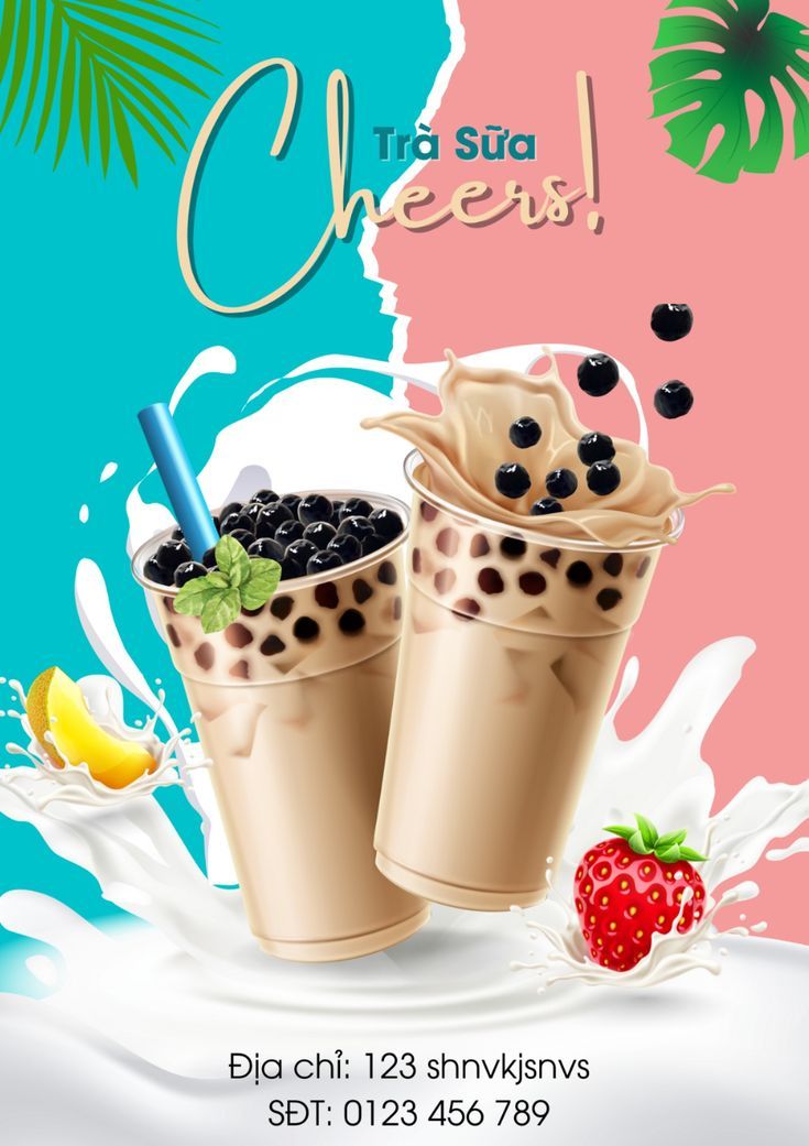 Poster trà sữa vector đẹp 01