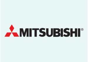 Logo Mitsubishi nền xanh nhạt