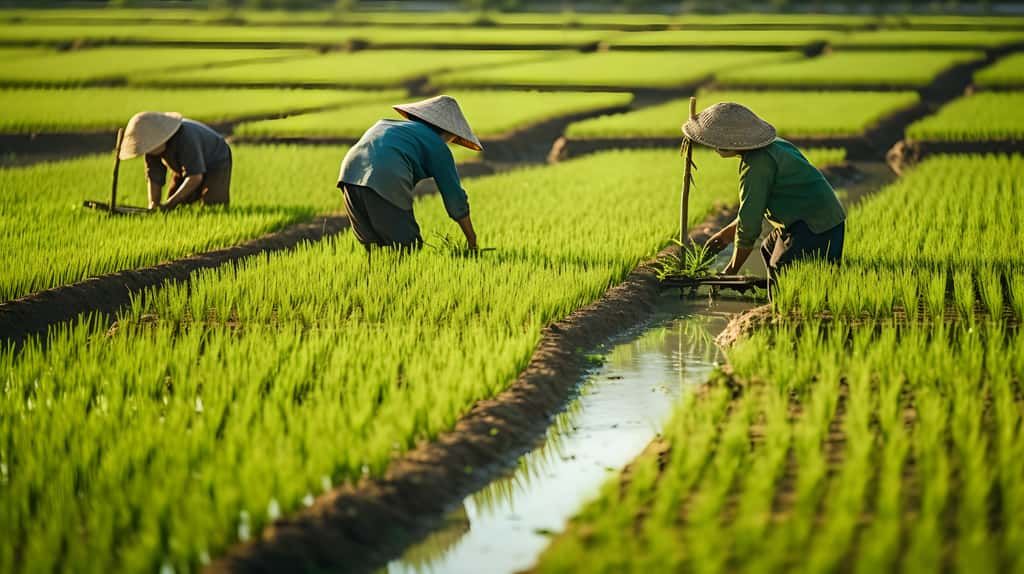 Background nông nghiệp Việt Nam lúa nước