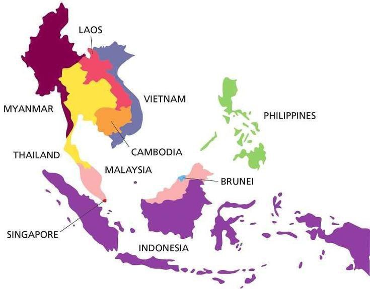 bản đồ đông nam á vector