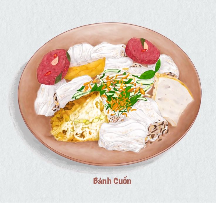 bánh cuốn vector