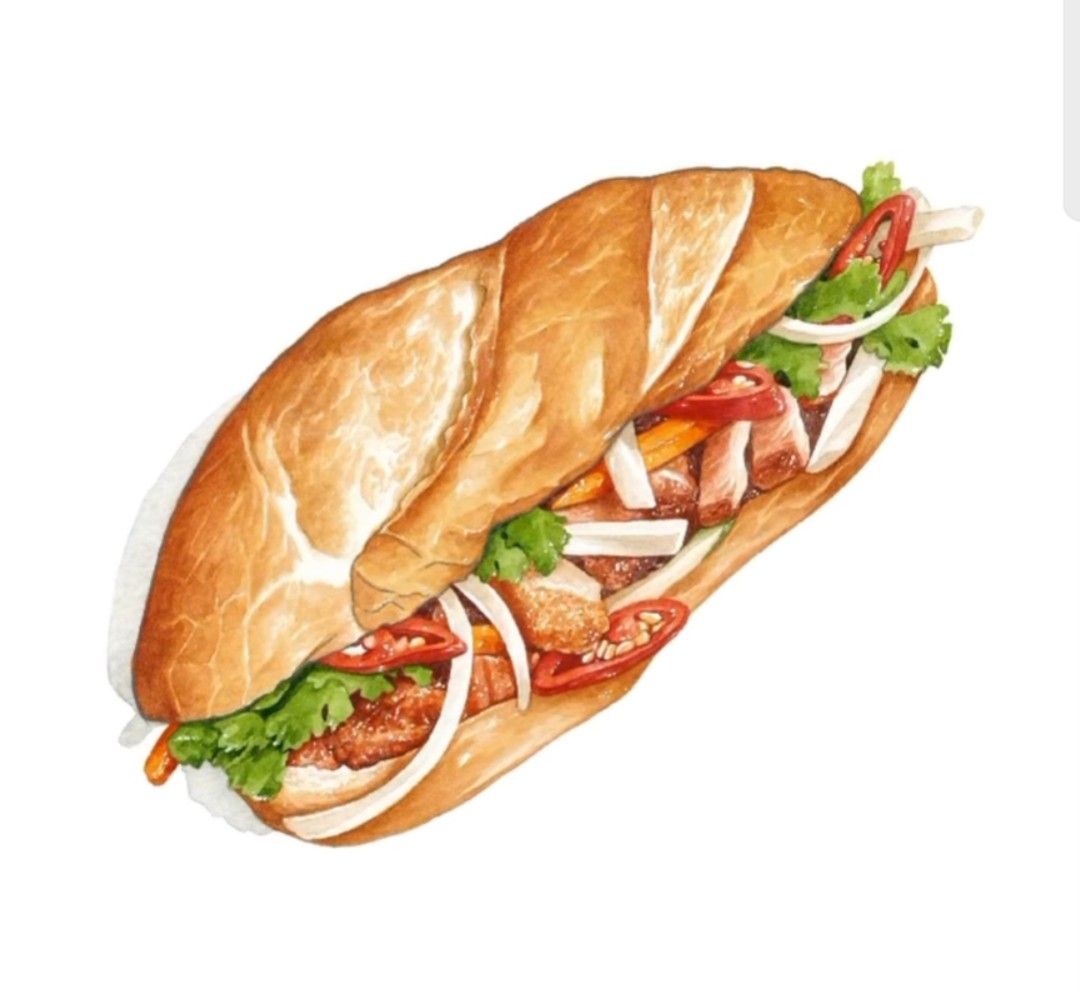 bánh mì việt nam vector