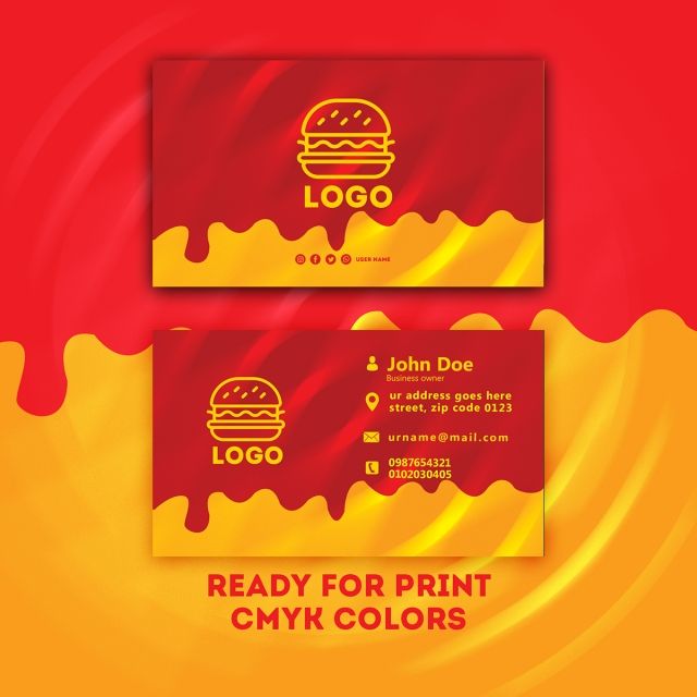 card visit nhà hàng vector