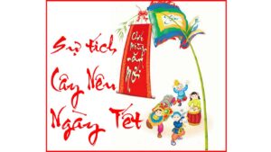 cây nêu ngày tết vector