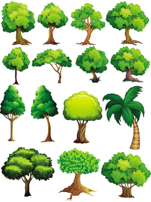 Mẫu cây xanh vector 03
