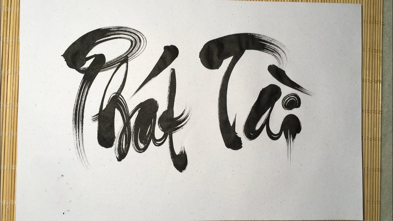 chữ phát tài thư pháp vector