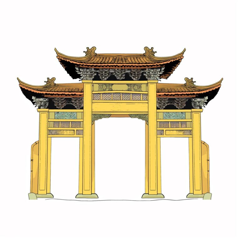 cổng làng vector