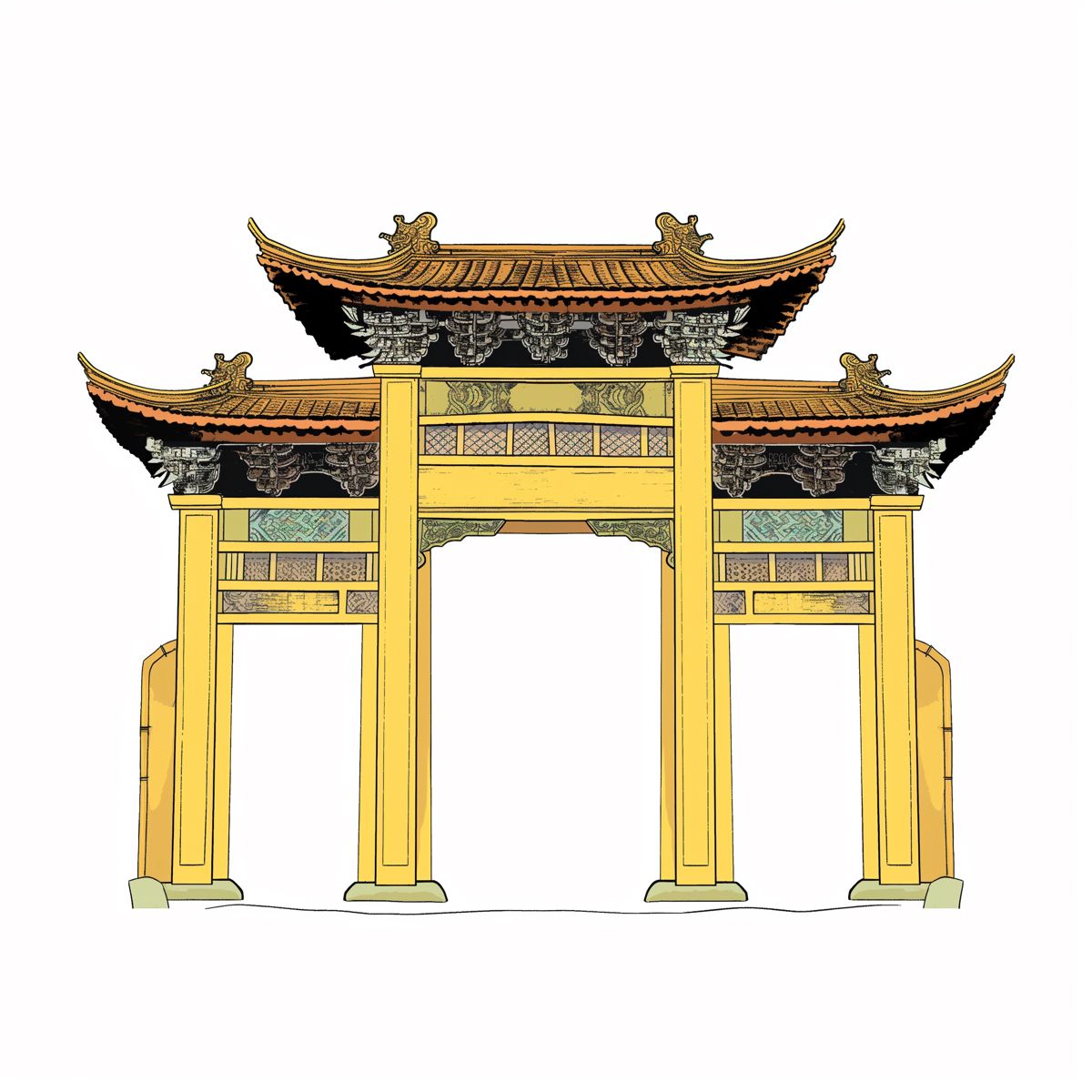 cổng làng vector