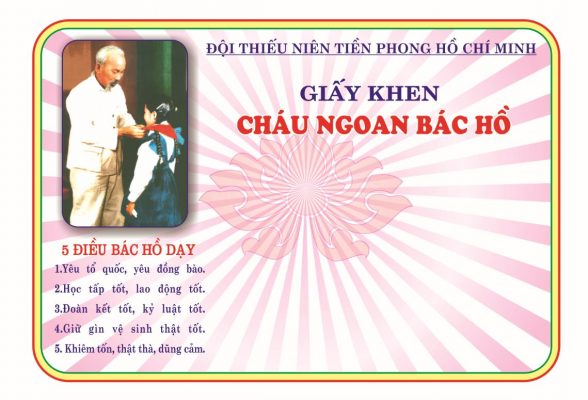 giấy khen cháu ngoan bác hồ vector