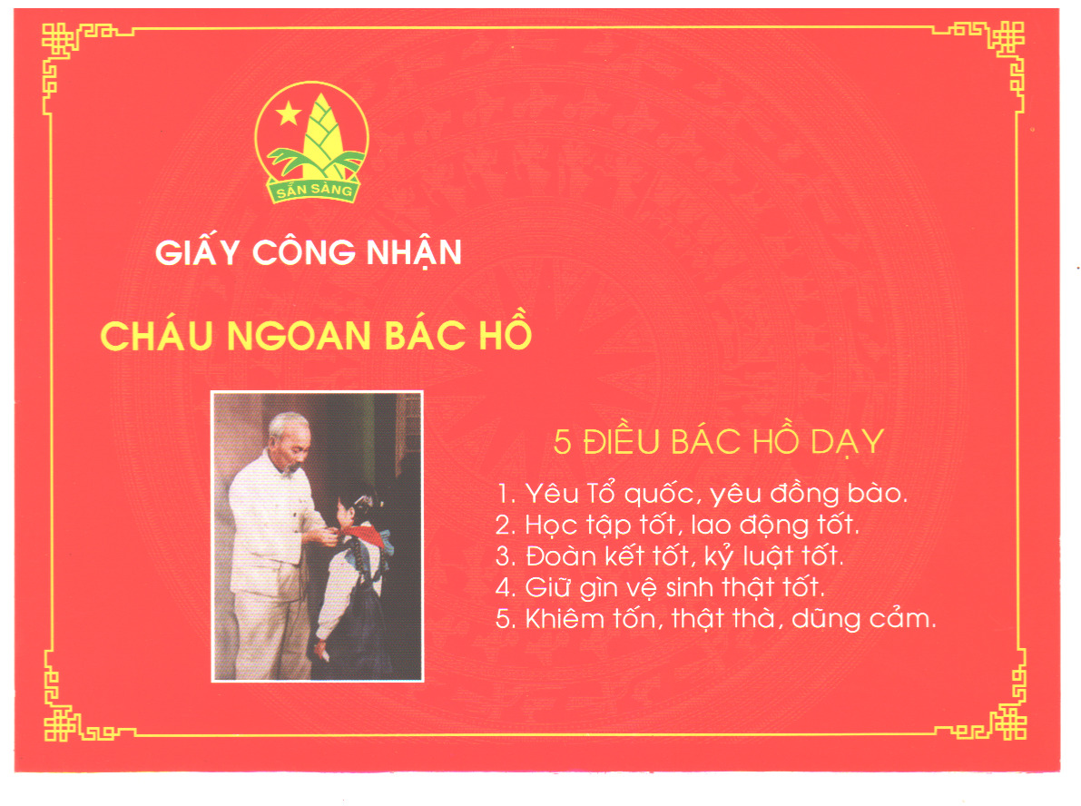 Mẫu phiếu khen cháu ngoan Bác Hồ chuẩn