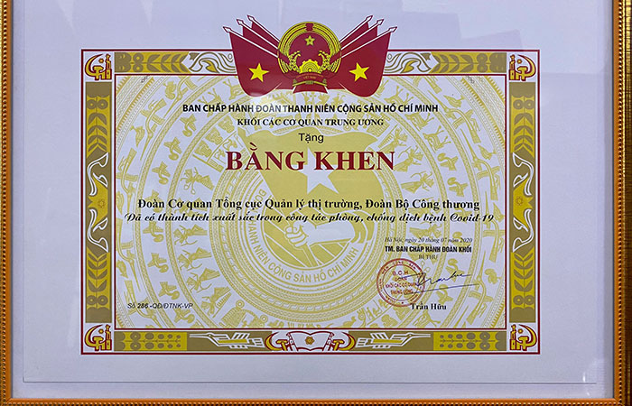 Mẫu giấy khen đoàn Thanh Niên CDR