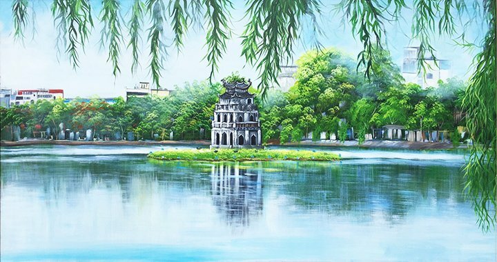 hồ hoàn kiếm vector