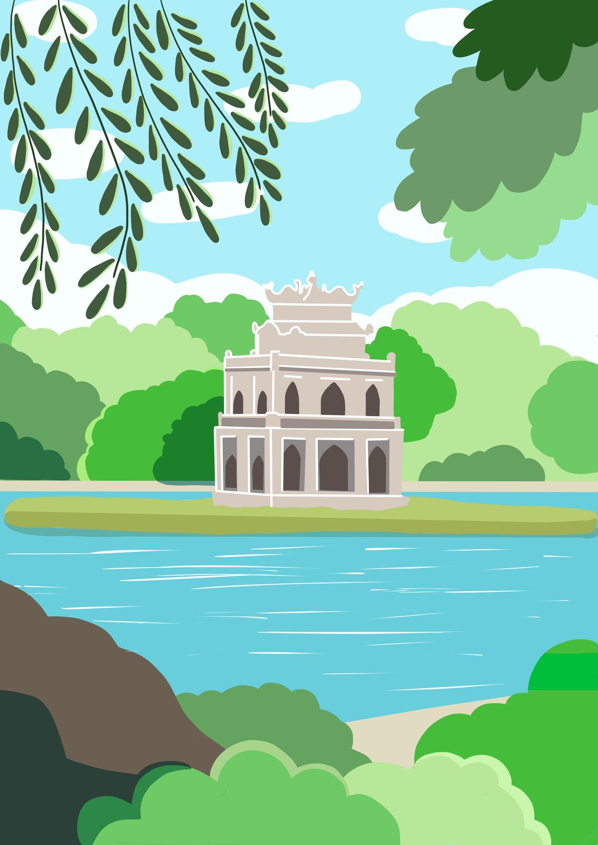 Vector hồ Gươm bắt mắt