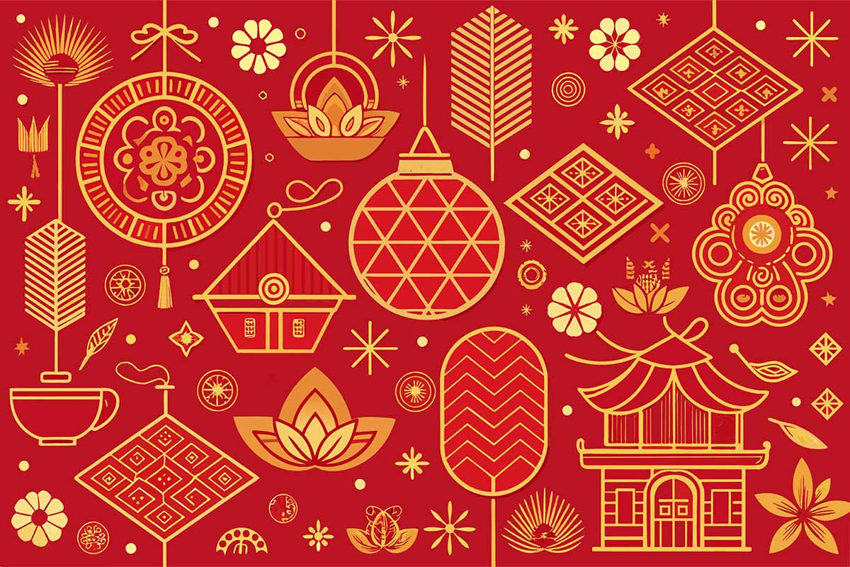 Mẫu hoa văn Tết 07
