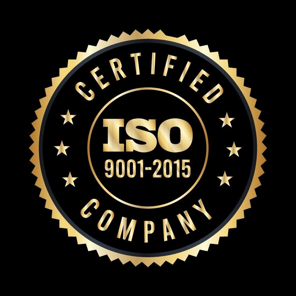 Logo chứng chỉ ISO 9001-2015 vàng đen
