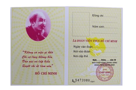 Mặt trong của thẻ đoàn viên 