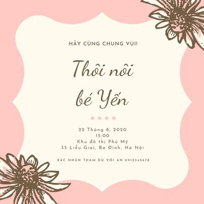 Mẫu thiệp mời thôi nôi đẹp và ngộ nghĩnh 10