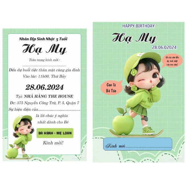 Mẫu thiệp mời thôi nôi đẹp và ngộ nghĩnh 08