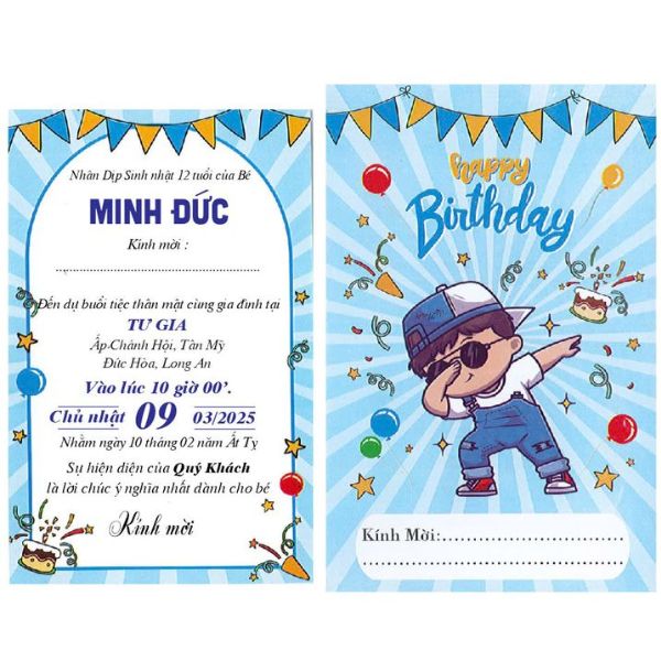 Mẫu thiệp mời thôi nôi đẹp và ngộ nghĩnh 07