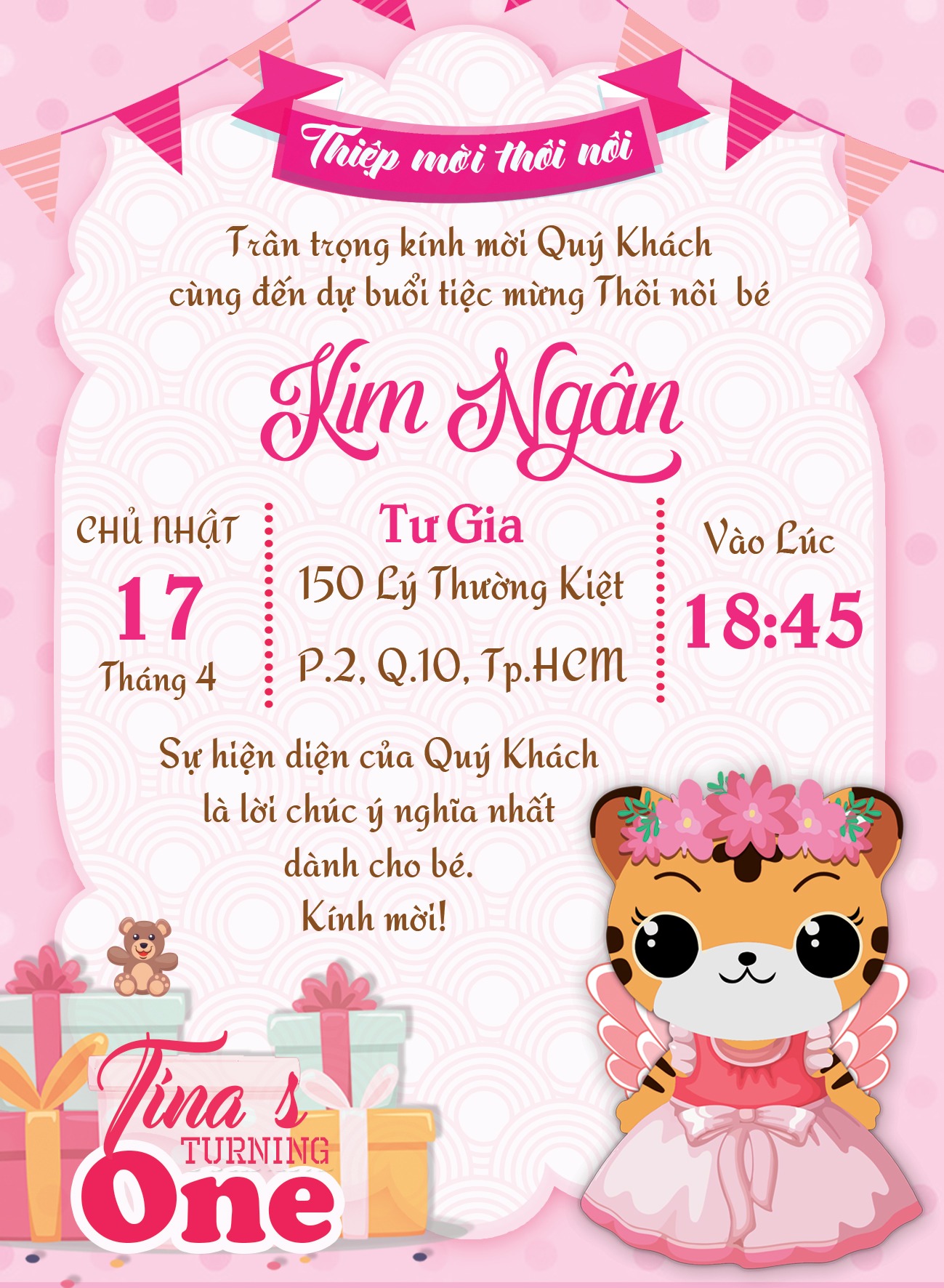 Mẫu thiệp mời thôi nôi đẹp và ngộ nghĩnh 04