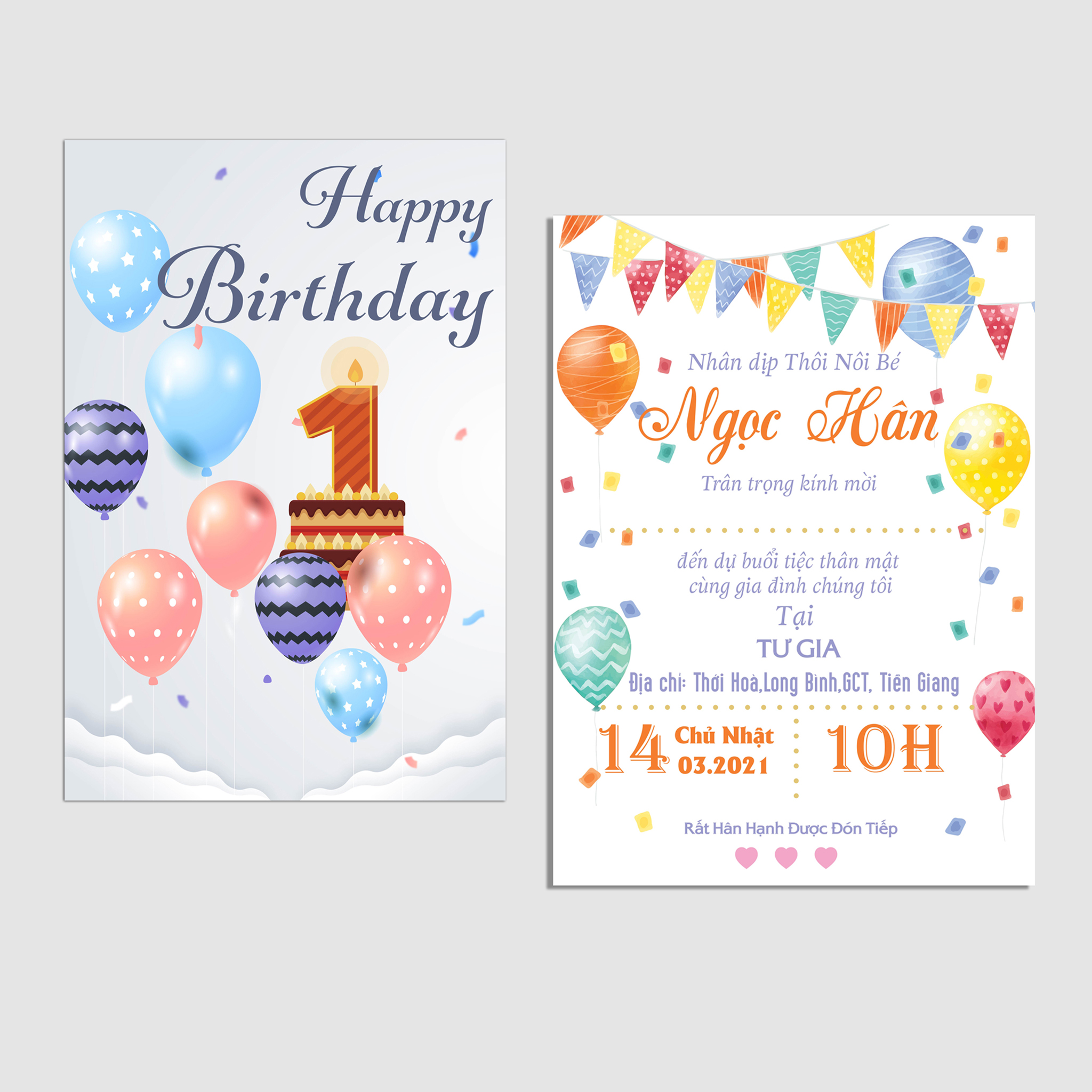 Mẫu thiệp mời thôi nôi đẹp và ngộ nghĩnh 03