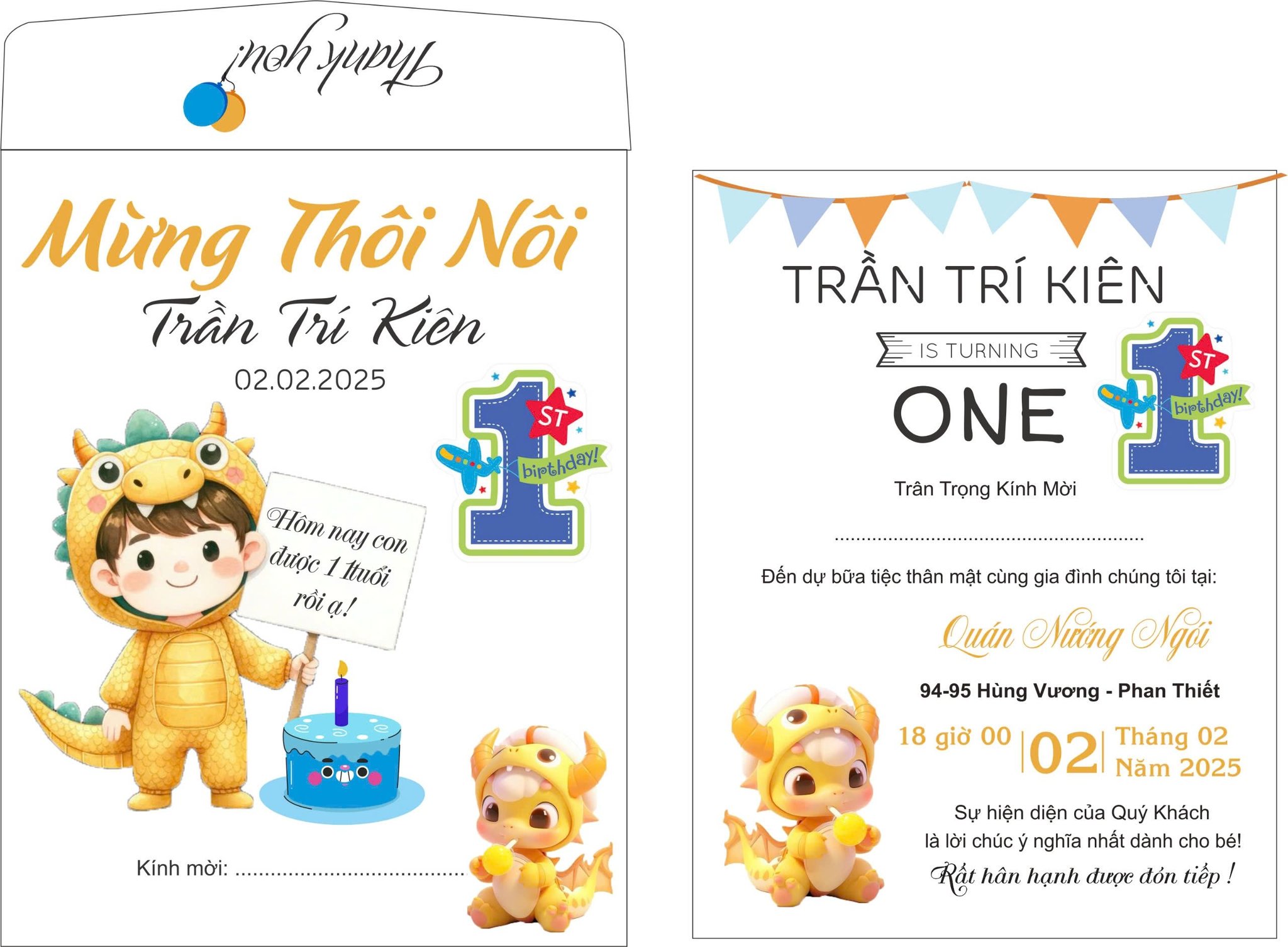 Mẫu thiệp mời thôi nôi đẹp và ngộ nghĩnh 02
