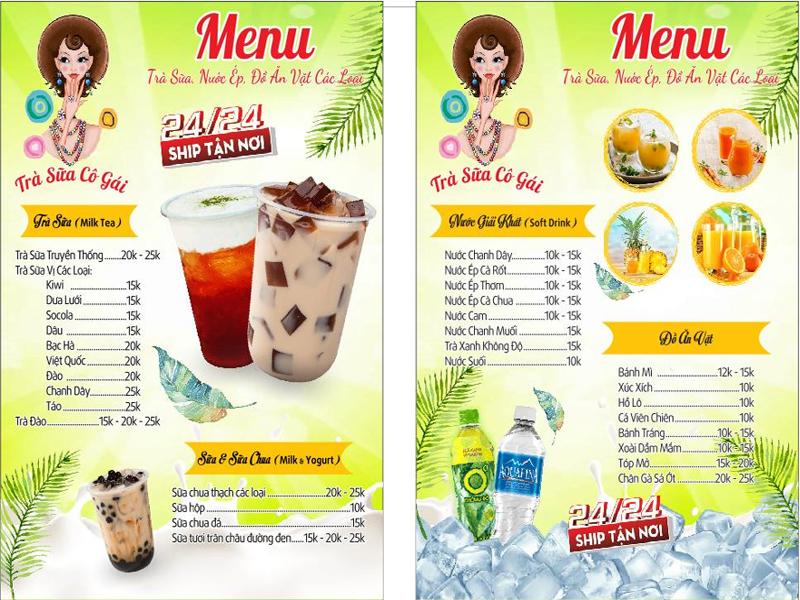 Mẫu thiết kế menu trà sữa đẹp, ấn tượng 06