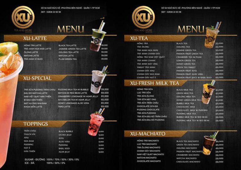 Mẫu thiết kế menu trà sữa đẹp, ấn tượng 04