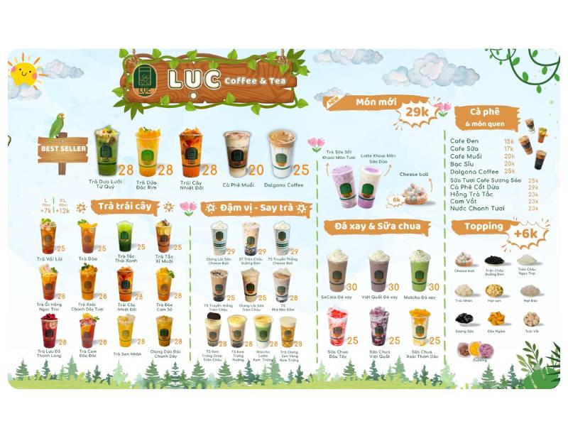 Mẫu thiết kế menu trà sữa đẹp, ấn tượng 01