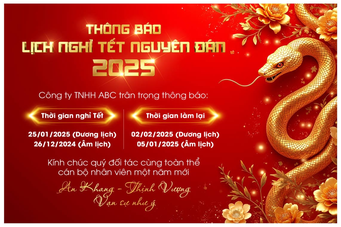 Mẫu thiết kế thông báo nghỉ Tết rực rỡ và ấn tượng 08