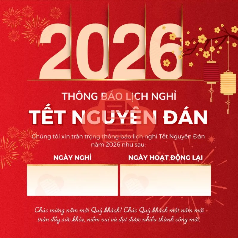 Mẫu thiết kế thông báo nghỉ Tết rực rỡ và ấn tượng 07