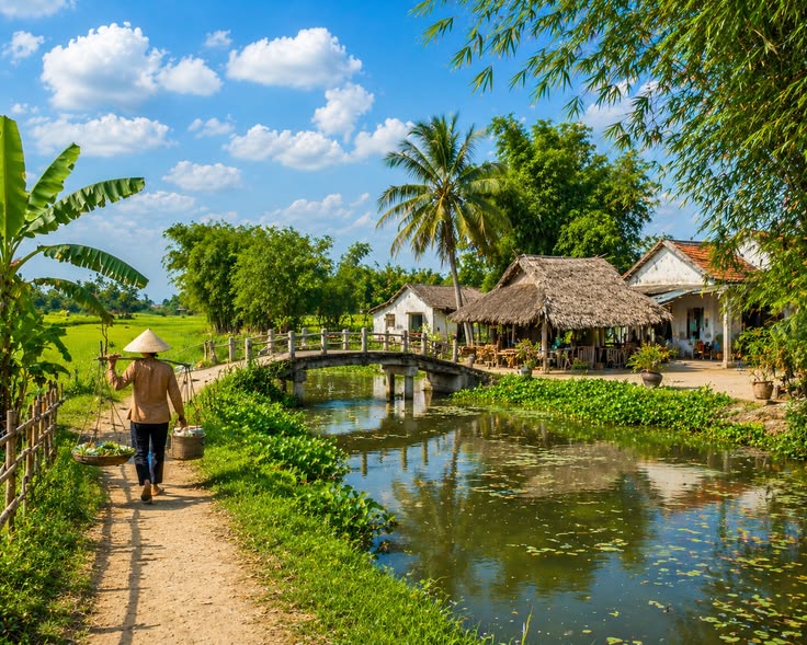 Background làng quê Việt Nam đẹp 02