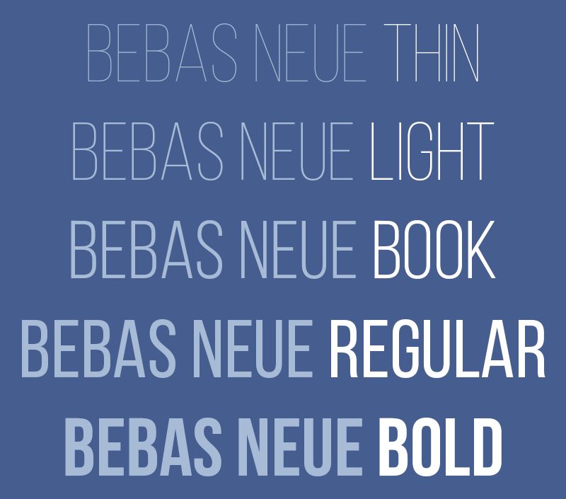 Font Bebas Neue đa dạng