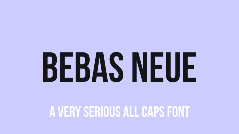 Bebas Neue bold