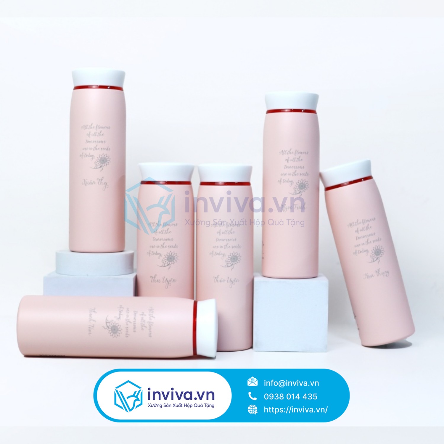 Khắc logo lên bình nước giữ nhiệt giúp tăng nhận diện thương hiệu tự nhiên và hiệu quả