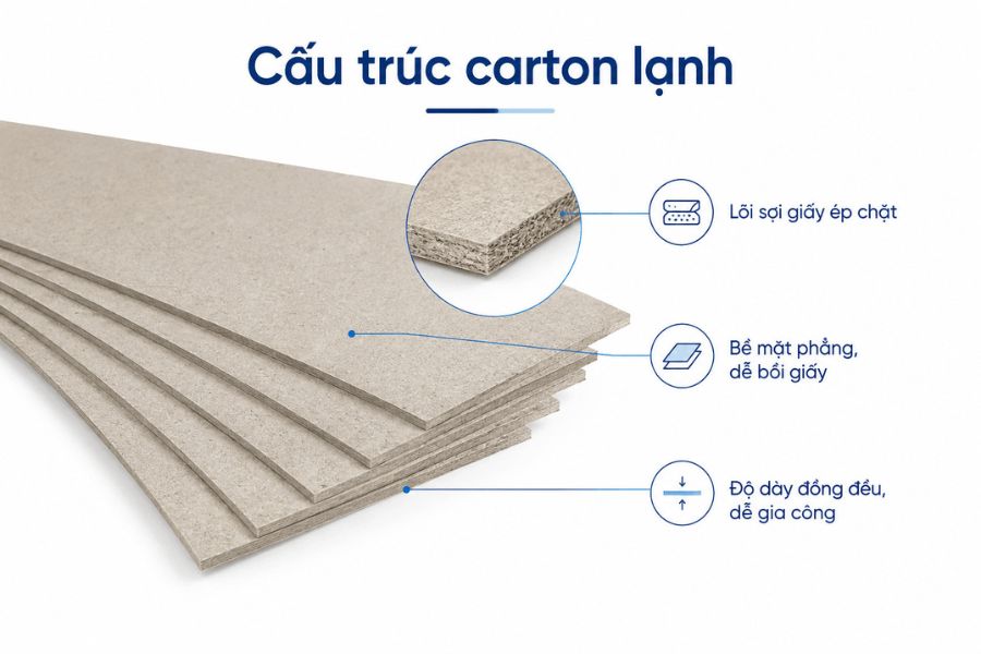Cấu trúc chính của giấy carton lạnh Cấu trúc chính của giấy carton lạnh