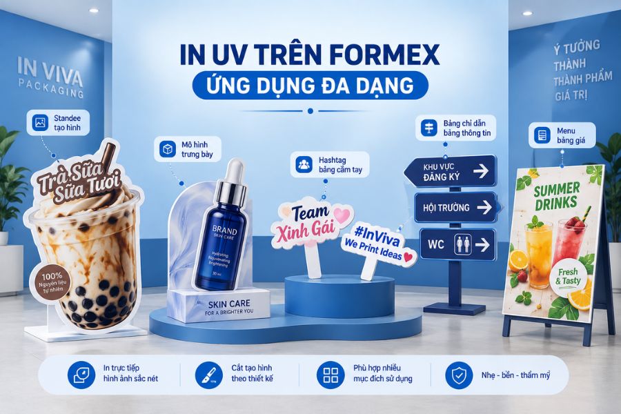 Formex in UV dùng làm POSM, standee, bảng chỉ dẫn và mô hình Formex in UV dùng làm POSM, standee, bảng chỉ dẫn và mô hình